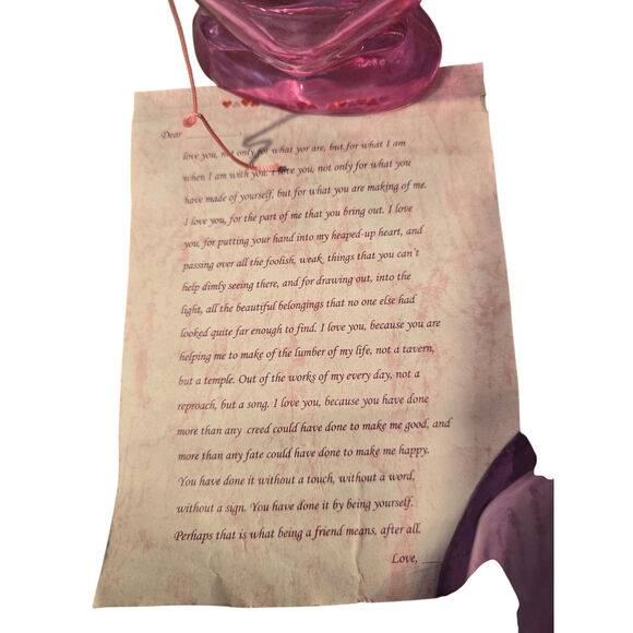 Set of 2 Glass Heart Message in A Bottle w Love notes and corks - Picture 4 of 5